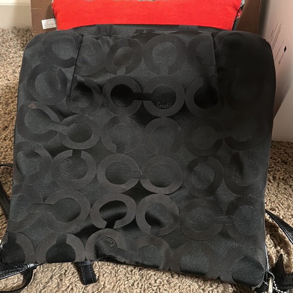 Coach purse black with red lining. Preowned good condition. - Picture 4 of 9